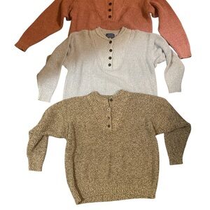 Natural Reflections Knit Sweater in Brown and Cream nwot (3 )